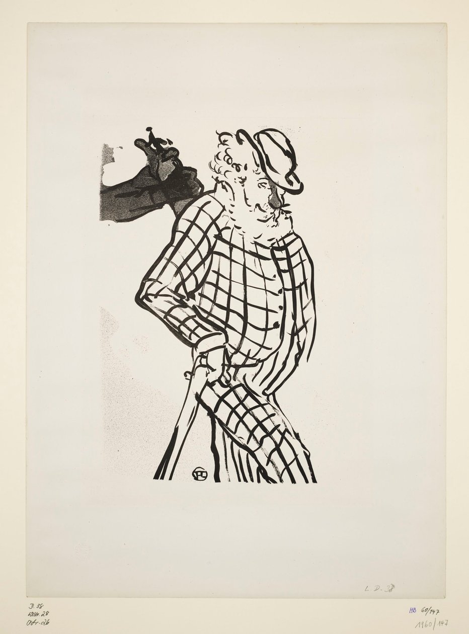 Englantilainen eksentrinen koomikko, sarjan "Le Café Concert" arkki 11. tekijältä Henri de Toulouse Lautrec