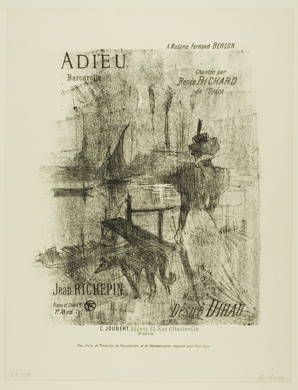 Hyvästi Mélodies de Désiré Dihausta tekijältä Henri de Toulouse-Lautrec
