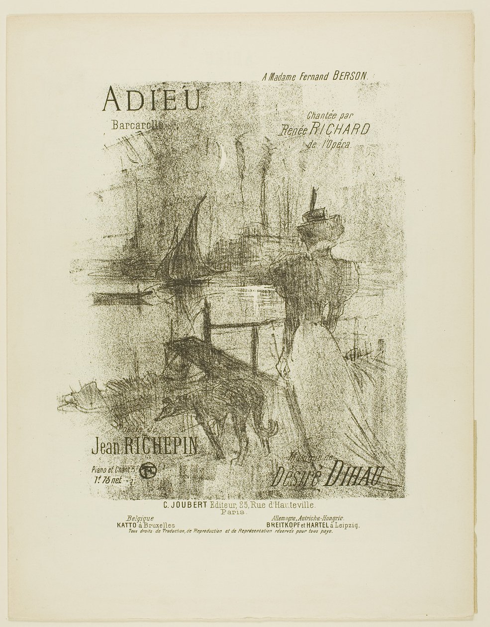 Hyvästi Mélodies de Désiré Dihausta tekijältä Henri de Toulouse-Lautrec
