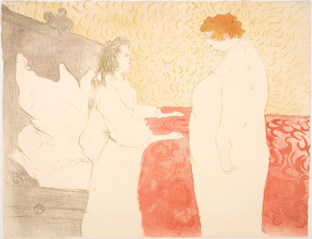 Nainen sängyssä, profiili, aikainen auringonnousu tekijältä Henri de Toulouse-Lautrec