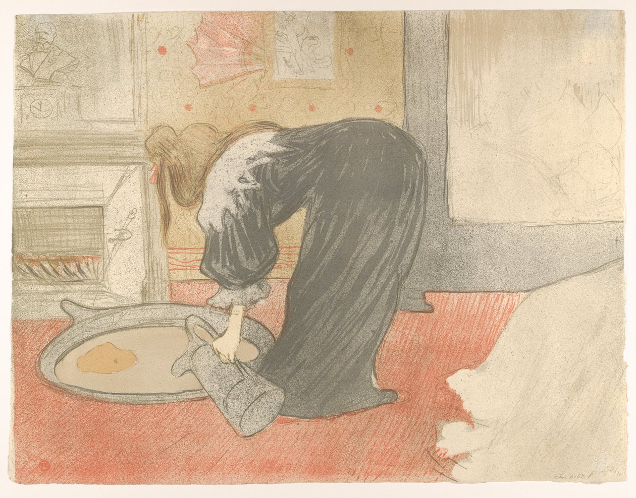 Ammeen täyttäminen, sarjasta "Elles" tekijältä Henri de Toulouse-Lautrec