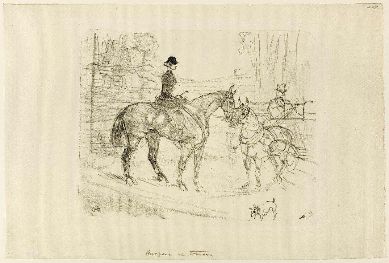 Ratsunainen ja kärry tekijältä Henri de Toulouse-Lautrec