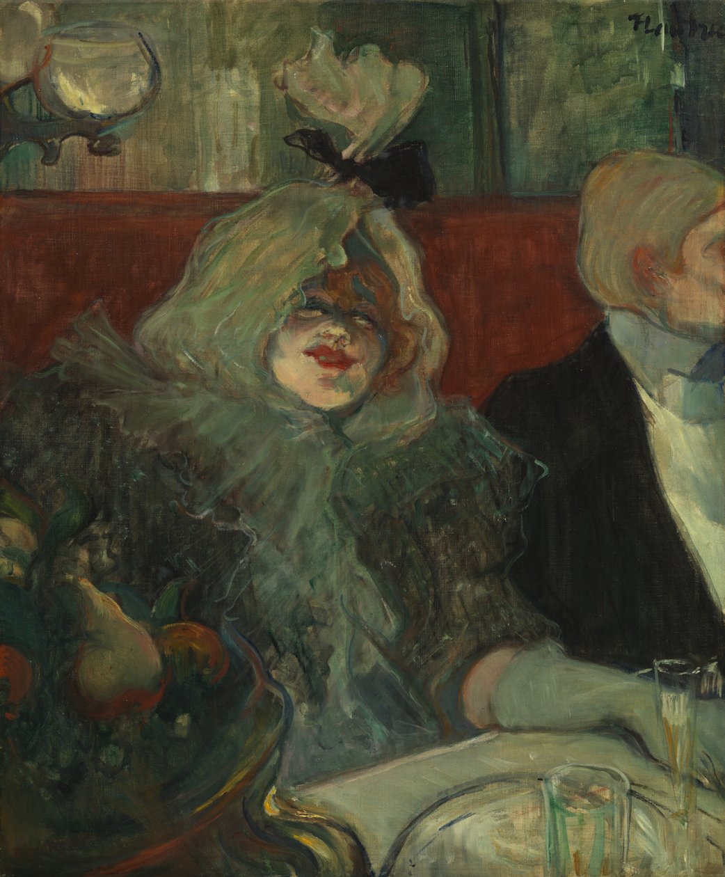 Yksityisessä ruokasalissa (At the Rat Mort), n. 1899 (öljy kankaalle) (katso myös 5848190) tekijältä Henri de Toulouse Lautrec