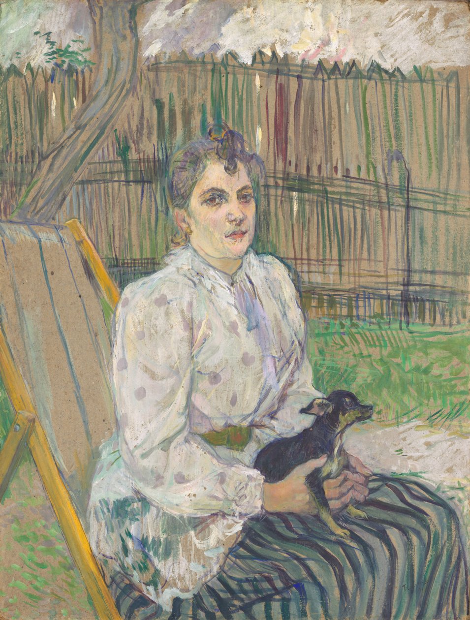 Nainen koiran kanssa tekijältä Henri de Toulouse-Lautrec