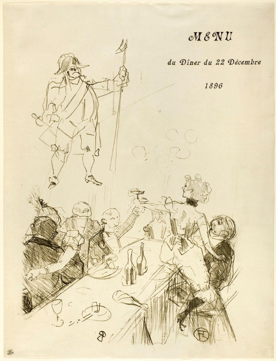 Le Suisse, menu tekijältä Henri de Toulouse-Lautrec