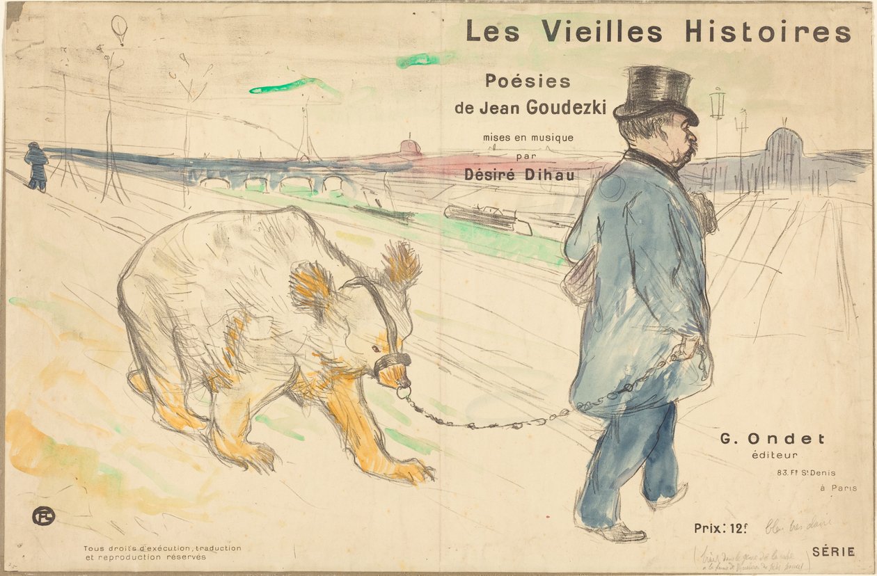 Les Vieilles Histoires (kansi/frontispiisi) tekijältä Henri de Toulouse-Lautrec