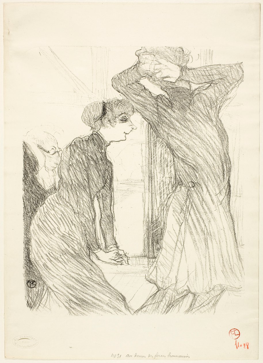 Lugné-Poé ja Bady elokuvassa "Ihmisvoimien yläpuolella" tekijältä Henri de Toulouse-Lautrec