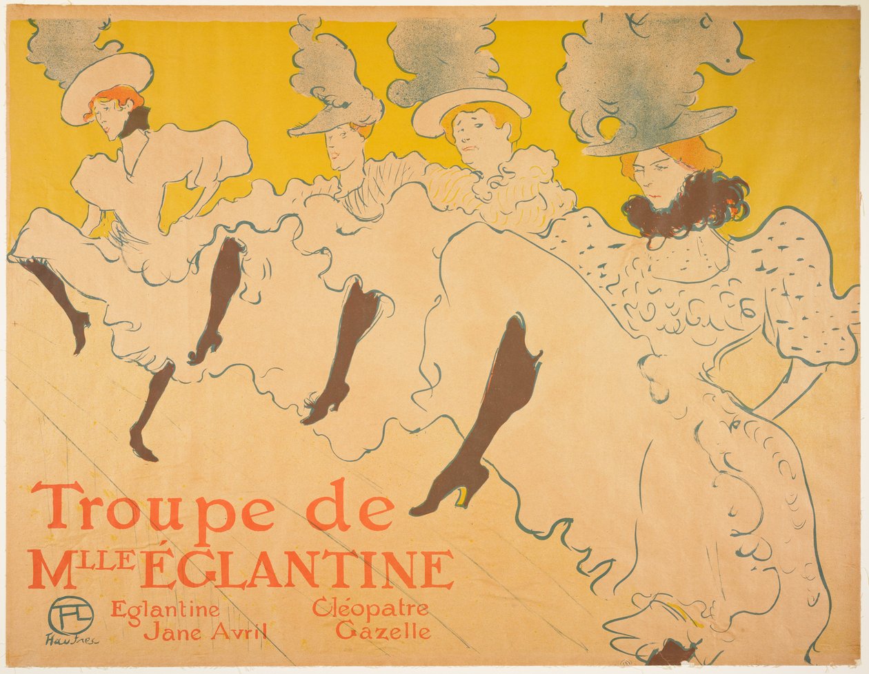 Neiti Eglantinen tanssiryhmä tekijältä Henri de Toulouse-Lautrec
