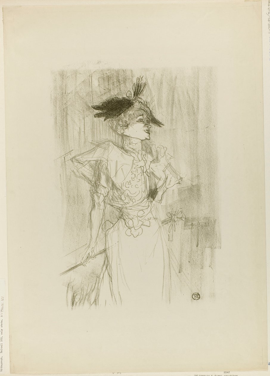 Mademoiselle Marcelle Lender, seisoo tekijältä Henri de Toulouse-Lautrec