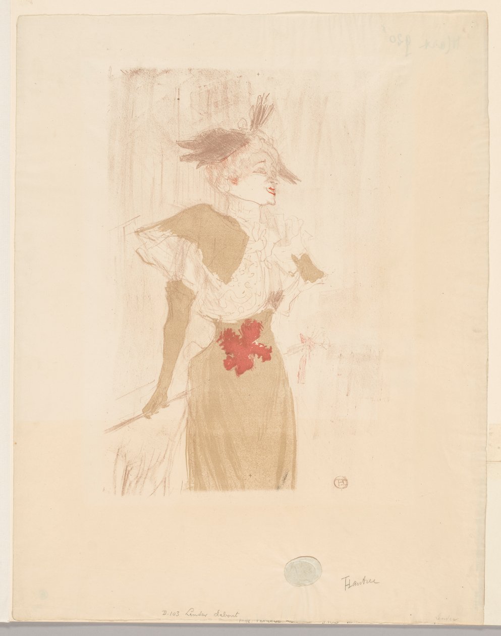 Mademoiselle Marcelle Lender, seisoo tekijältä Henri de Toulouse-Lautrec