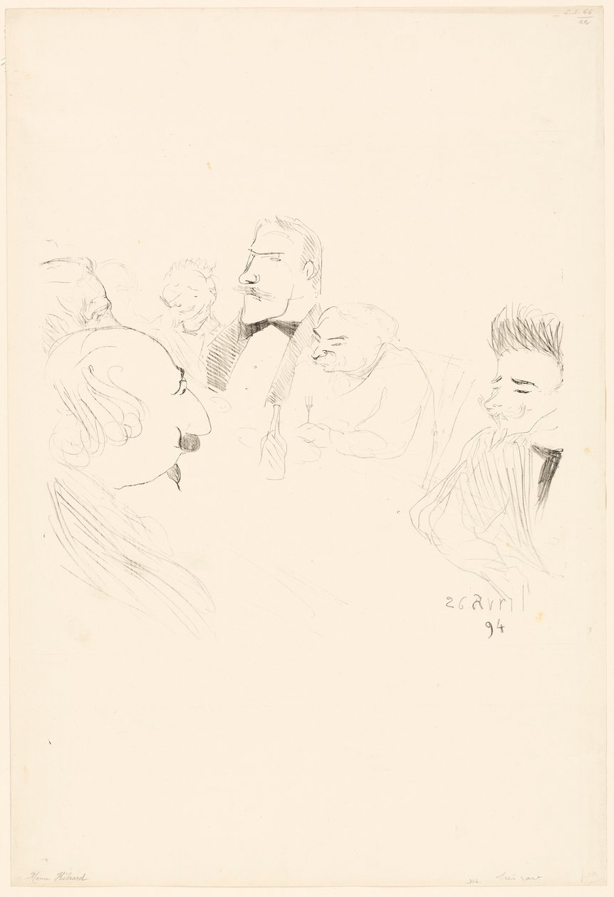 Menukortti Adrien Hébrardille tekijältä Henri de Toulouse-Lautrec