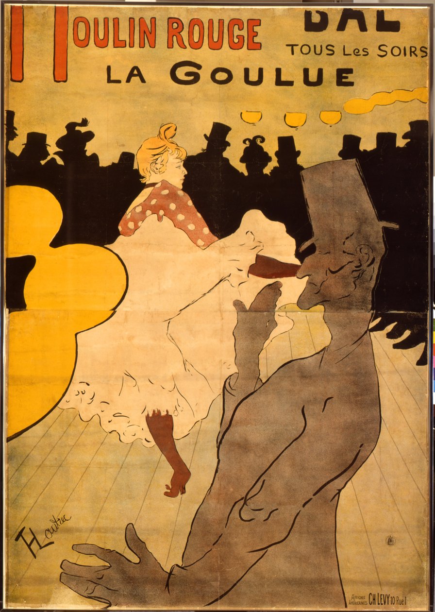 Moulin Rouge-La Goulue (värilitografia) tekijältä Henri de Toulouse Lautrec
