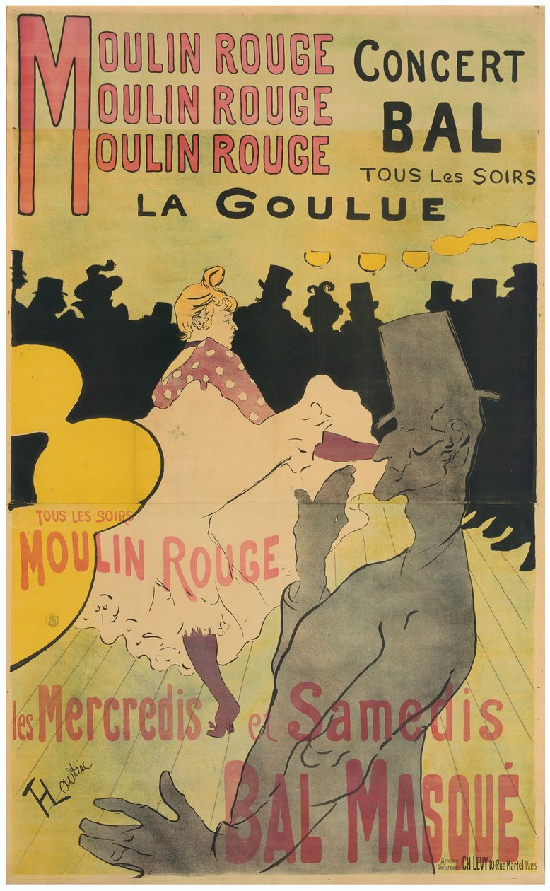 Moulin Rouge, La Goulue tekijältä Henri de Toulouse-Lautrec