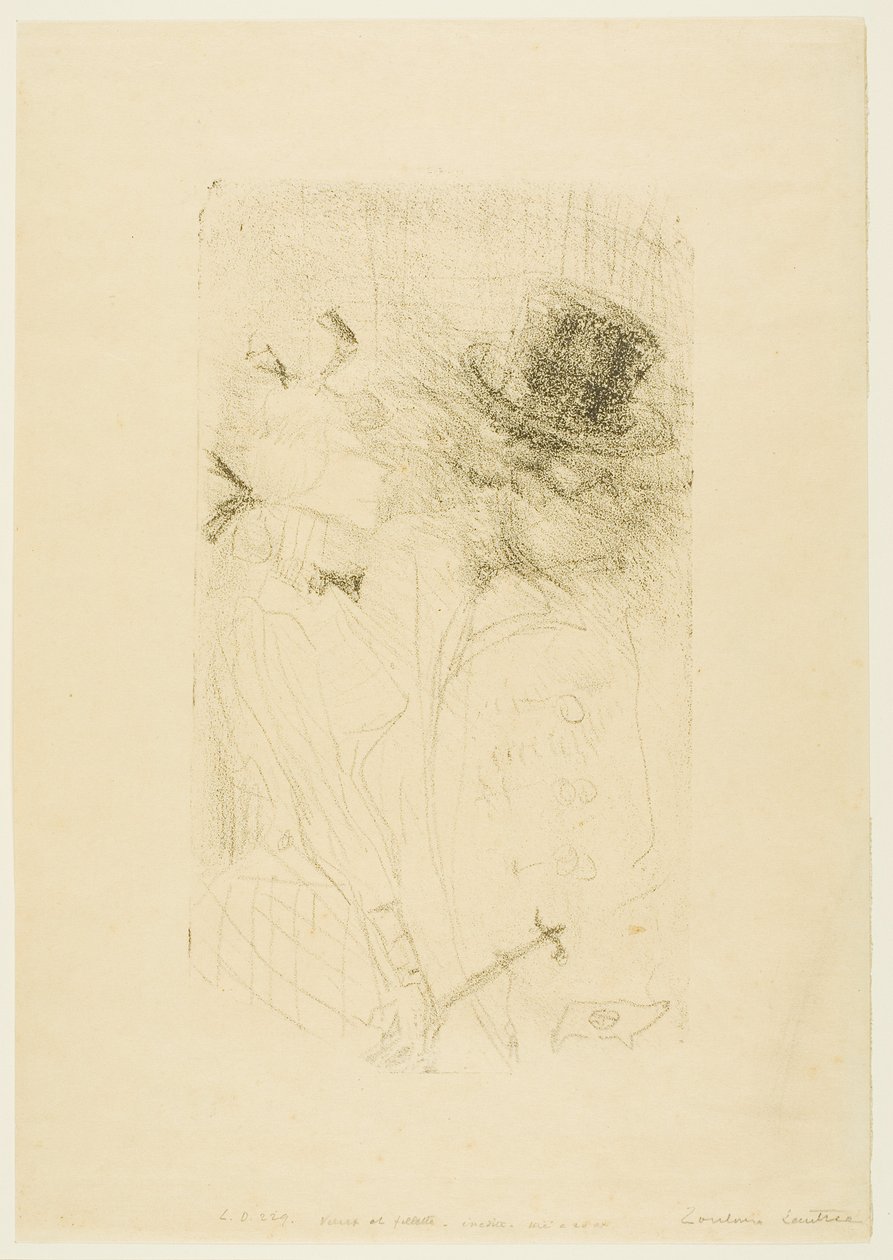 Vanha mies ja nuori tyttö tekijältä Henri de Toulouse-Lautrec