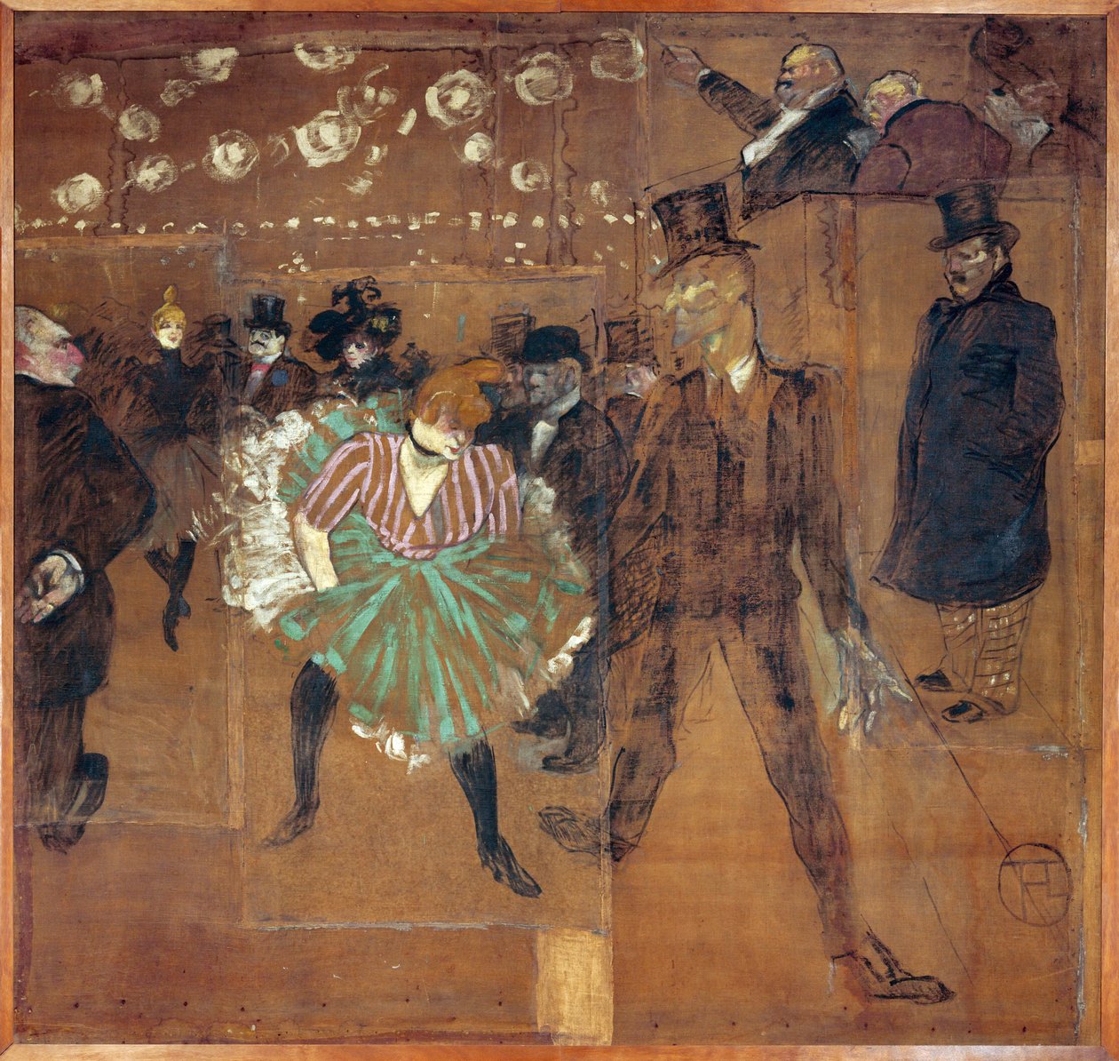 La Gouluen baraakin kyltti Foire du Trone -tapahtumassa: Moulin Rouge: La Goulue ja "Valentin le desossee". tekijältä Henri de Toulouse-Lautrec
