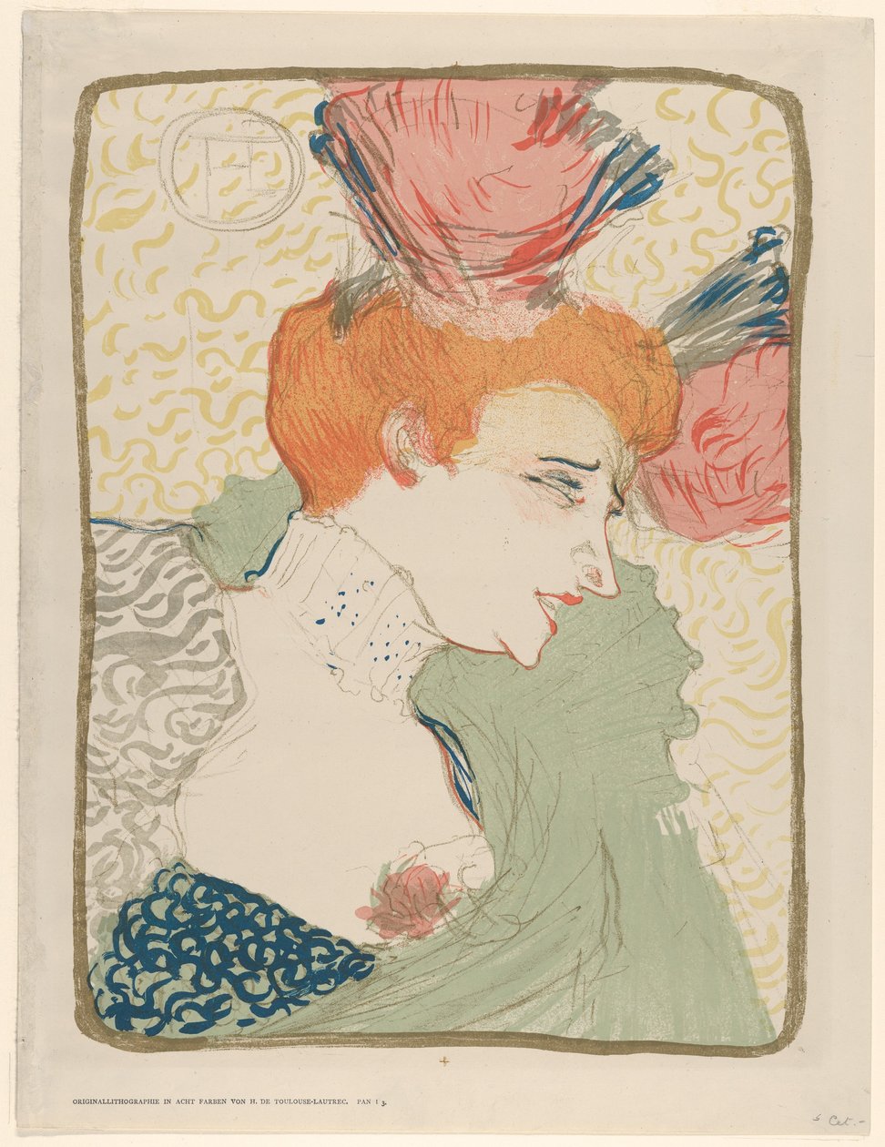 Mademoiselle Marcelle Lenderin rintakuva tekijältä Henri de Toulouse-Lautrec