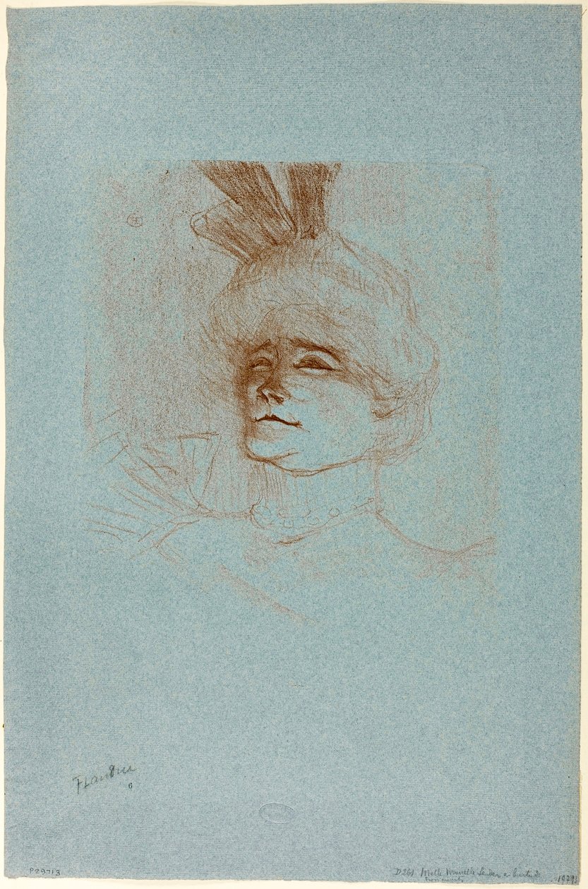 Mademoiselle Marcelle Lenderin muotokuva, kolme neljäsosaa tekijältä Henri de Toulouse-Lautrec