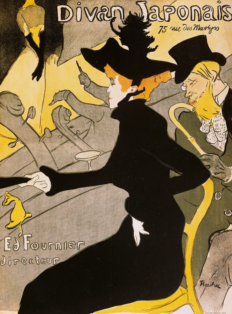 Juliste japanilaiselle divaanille, kirjoittanut Henri de Toulouse-Lautrec (1864-1901) tekijältä Henri de Toulouse Lautrec