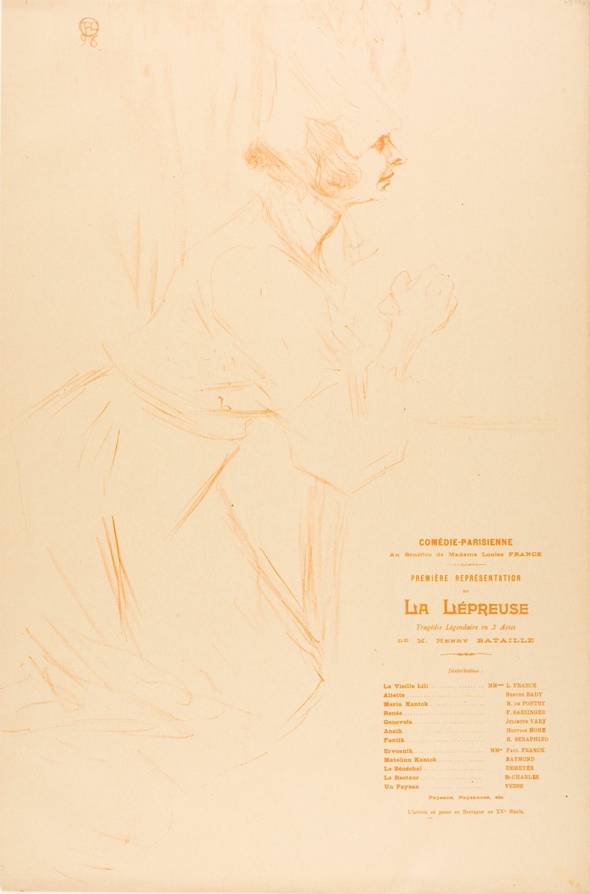 Ohjelma lepraa varten tekijältä Henri de Toulouse-Lautrec