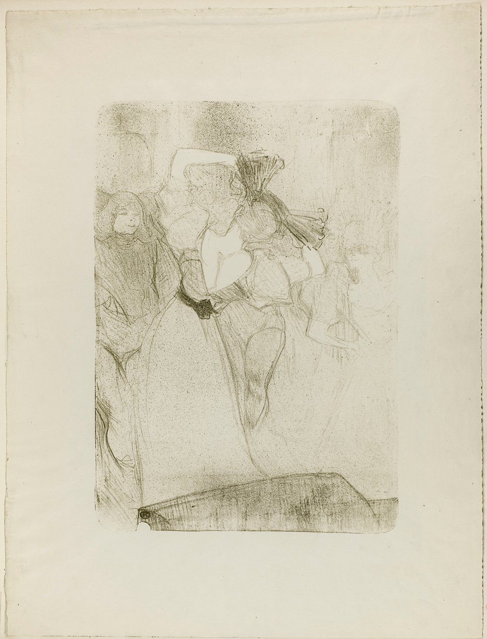 Takanäkymä Lenderistä, joka tanssii Boleroa Chilpéricissä tekijältä Henri de Toulouse-Lautrec