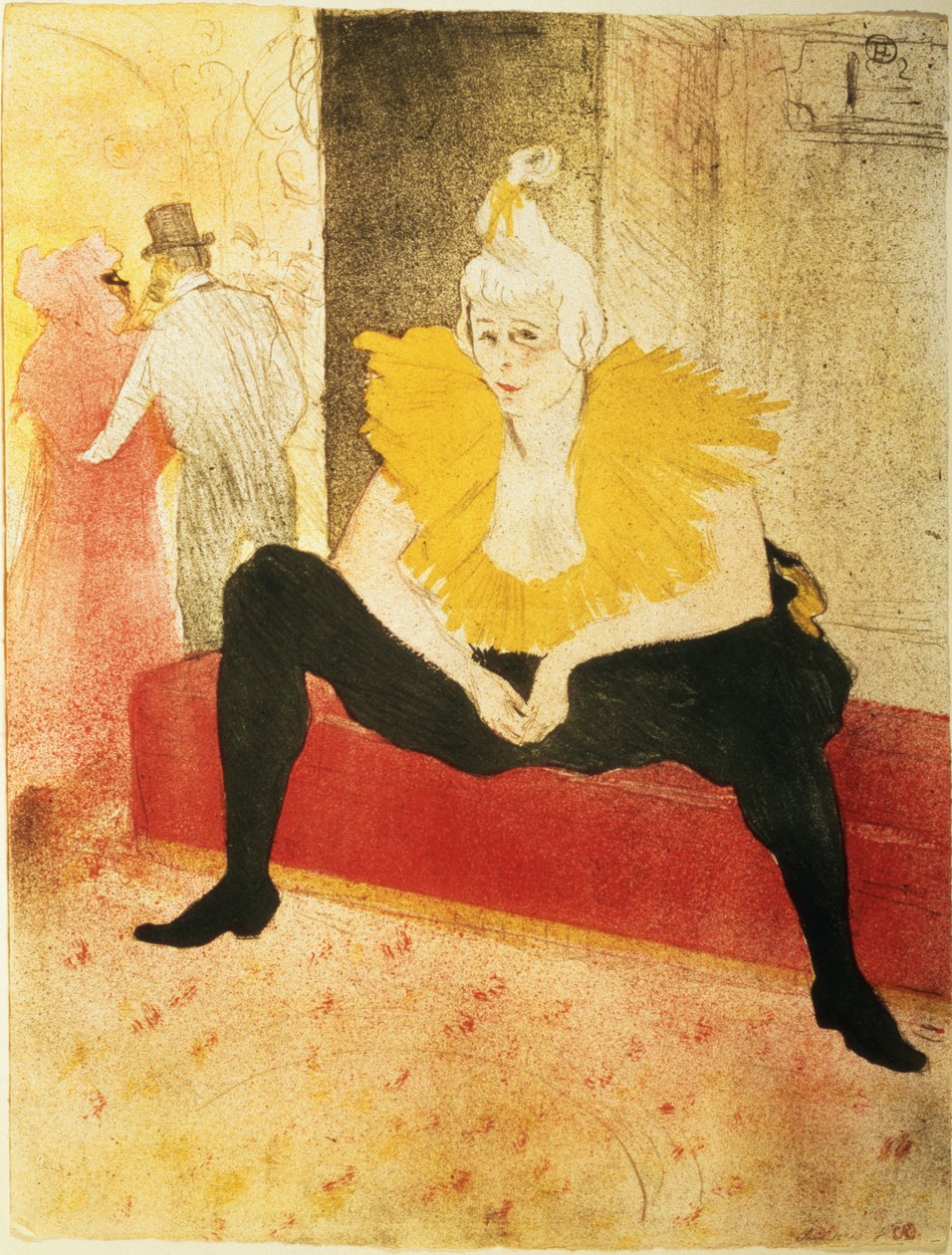 Istuva naispelle, Mlle. Cha-U-Kao tekijältä Henri de Toulouse Lautrec