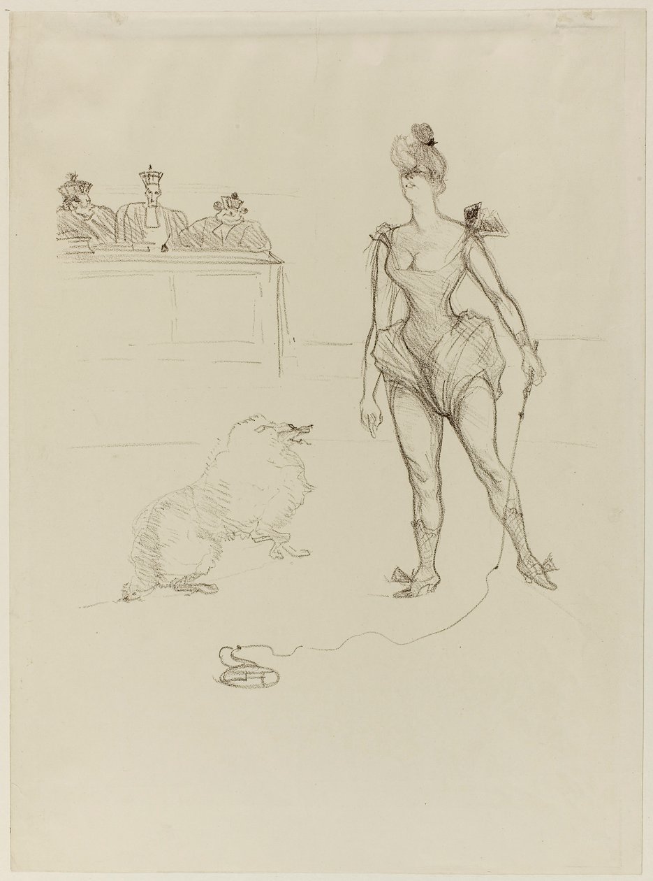 Eläinten kesyttäjä tuomioistuimen edessä tekijältä Henri de Toulouse-Lautrec