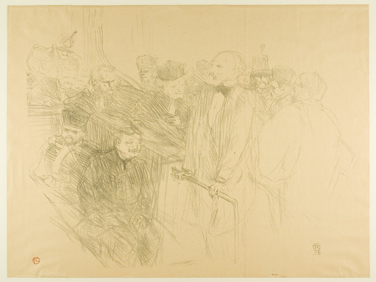 Artonin oikeudenkäynti, Ribot antaa todisteita (toinen levy) tekijältä Henri de Toulouse-Lautrec