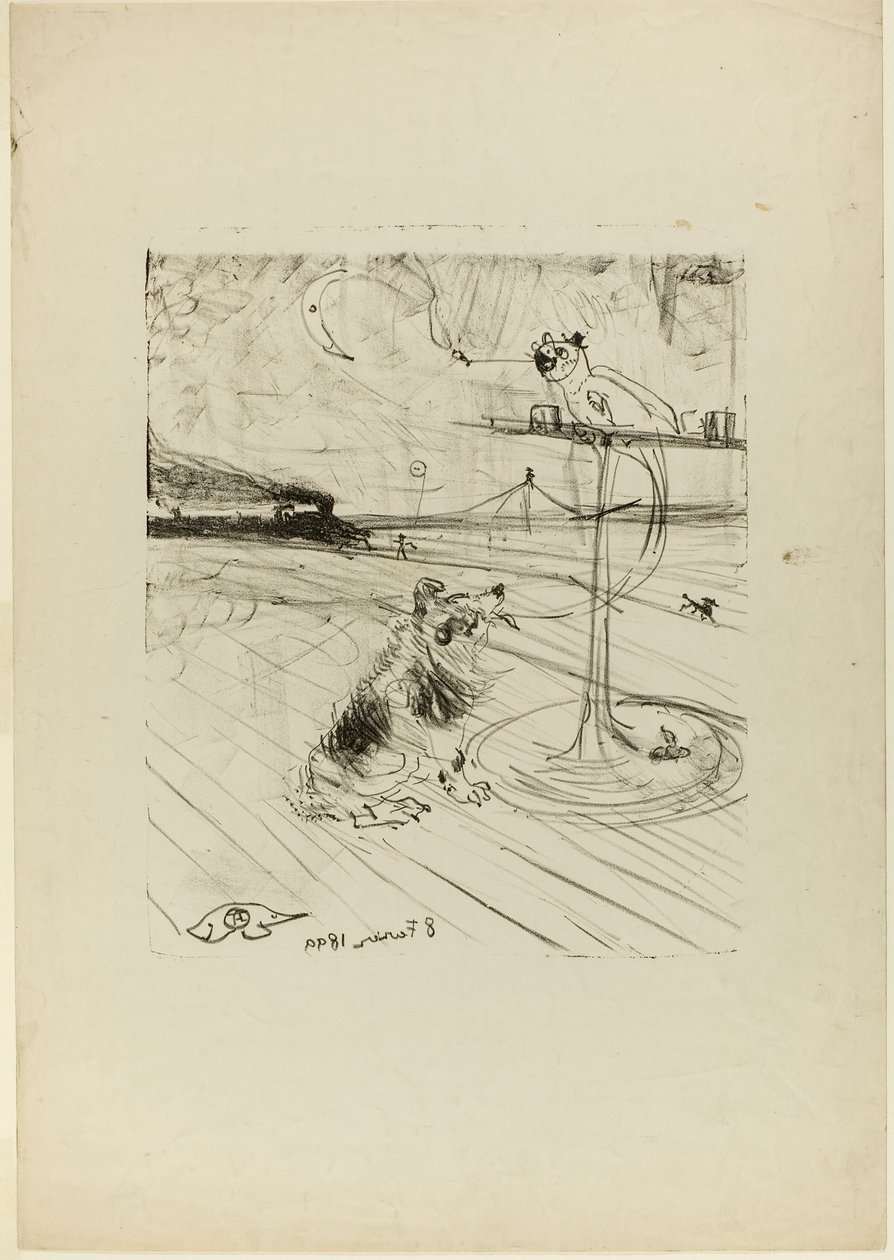 El gos i el lloro finlandès tekijältä Henri de Toulouse-Lautrec