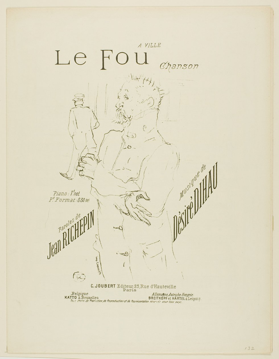 Hullu, Désiré Dihaun Melodioista tekijältä Henri de Toulouse-Lautrec