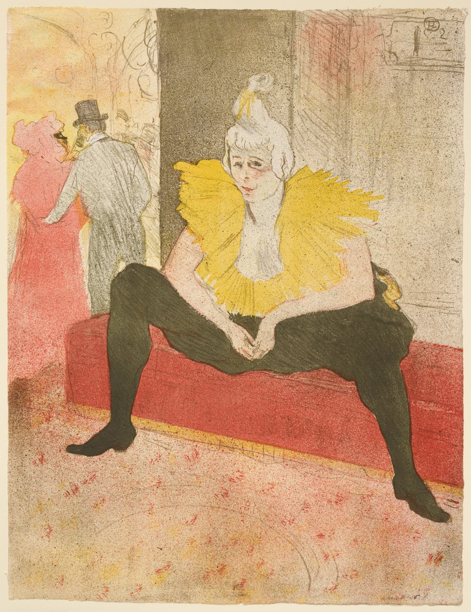 Istuva klovni (Miss Cha-U-Kao) tekijältä Henri de Toulouse-Lautrec
