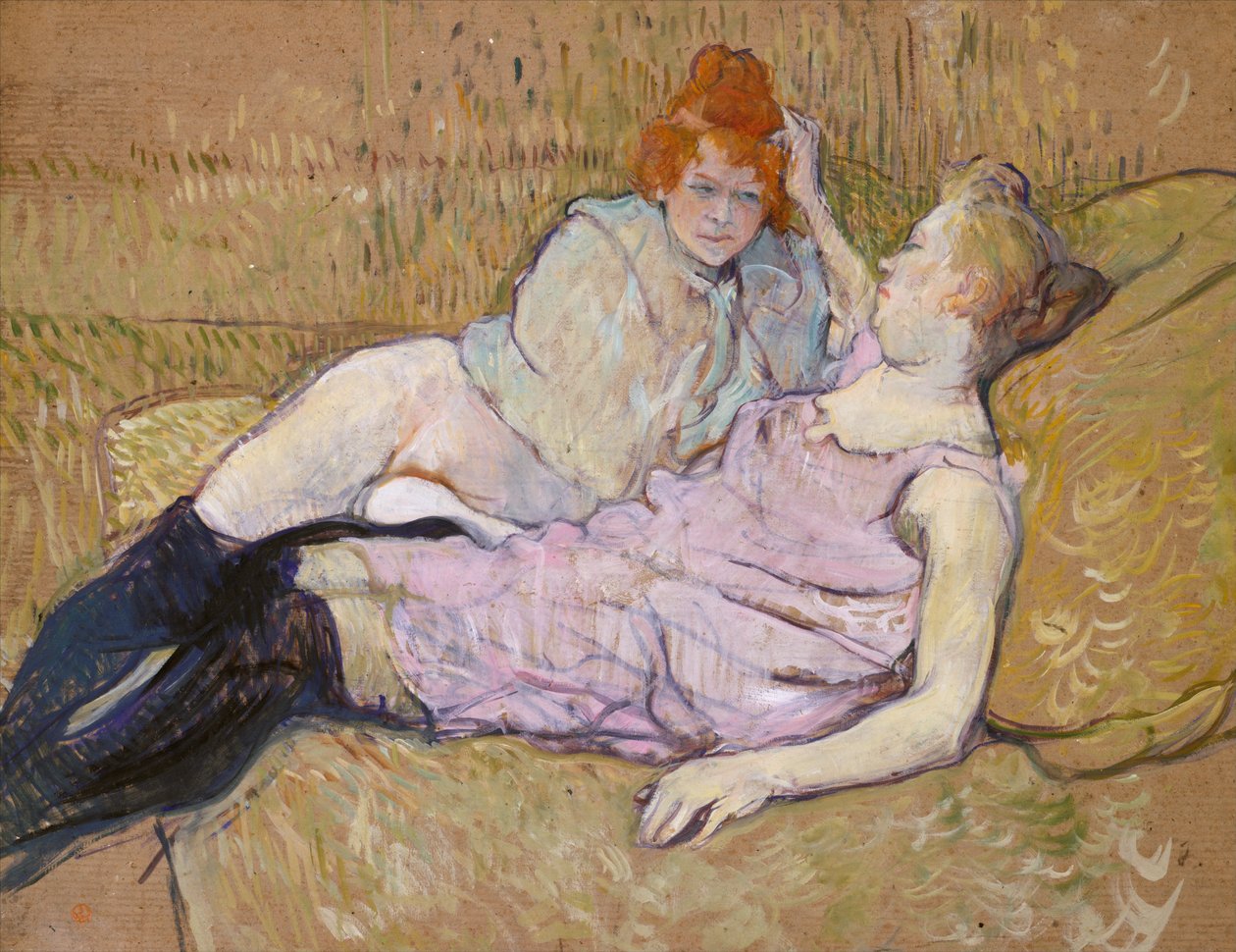 Sohva, n. 1894-96 (öljy pahville) tekijältä Henri de Toulouse Lautrec