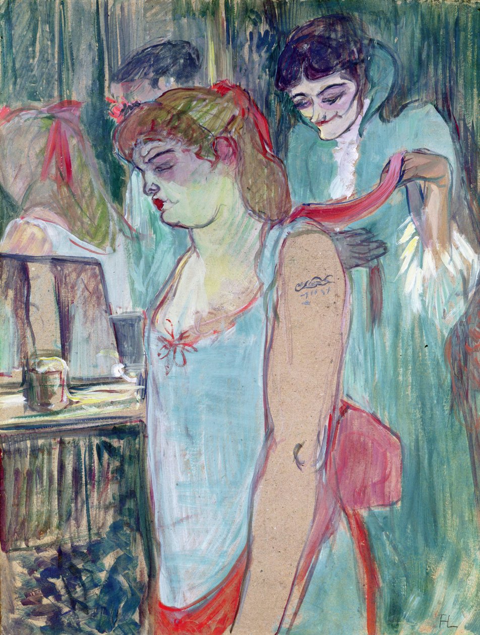 Tatuoitu nainen tai WC tekijältä Henri de Toulouse Lautrec