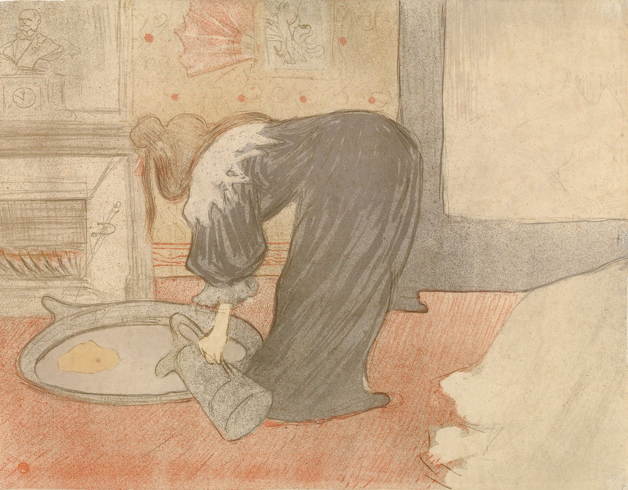 Nainen pesusoikon äärellä tekijältä Henri de Toulouse-Lautrec