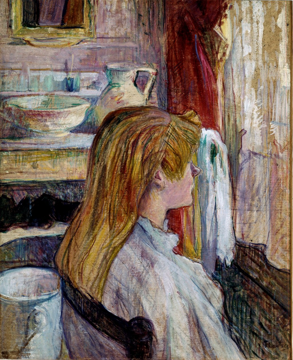 Nainen ikkunassa. (öljy paperille) tekijältä Henri de Toulouse Lautrec
