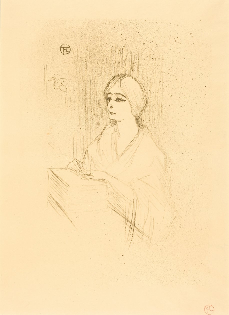 Yahne in His Box (Yahne pukuhuoneessaan) tekijältä Henri de Toulouse-Lautrec