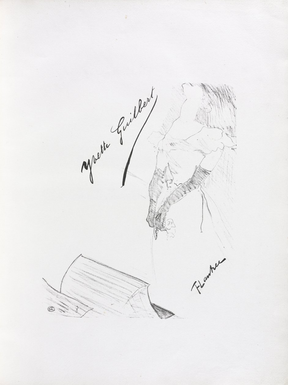 Sèrie Yvette Guilbert-English: Frontispiecefinnish tekijältä Henri de Toulouse-Lautrec