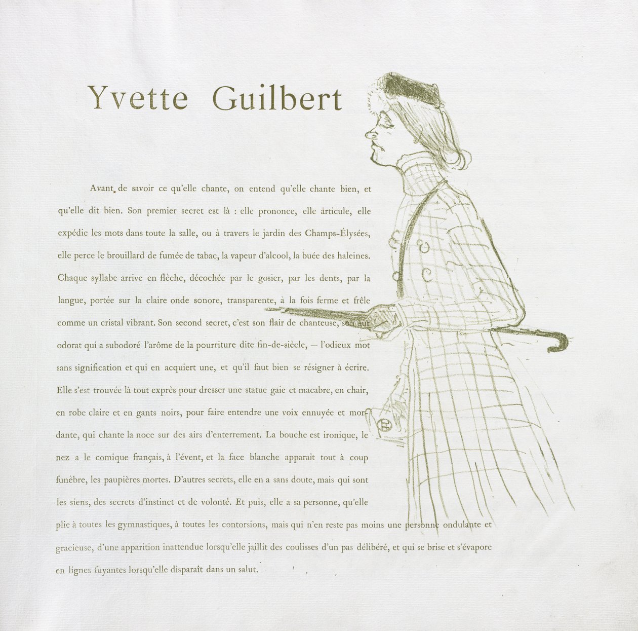 Yvette Guilbert-French-sarja: nro 1 tekijältä Henri de Toulouse-Lautrec