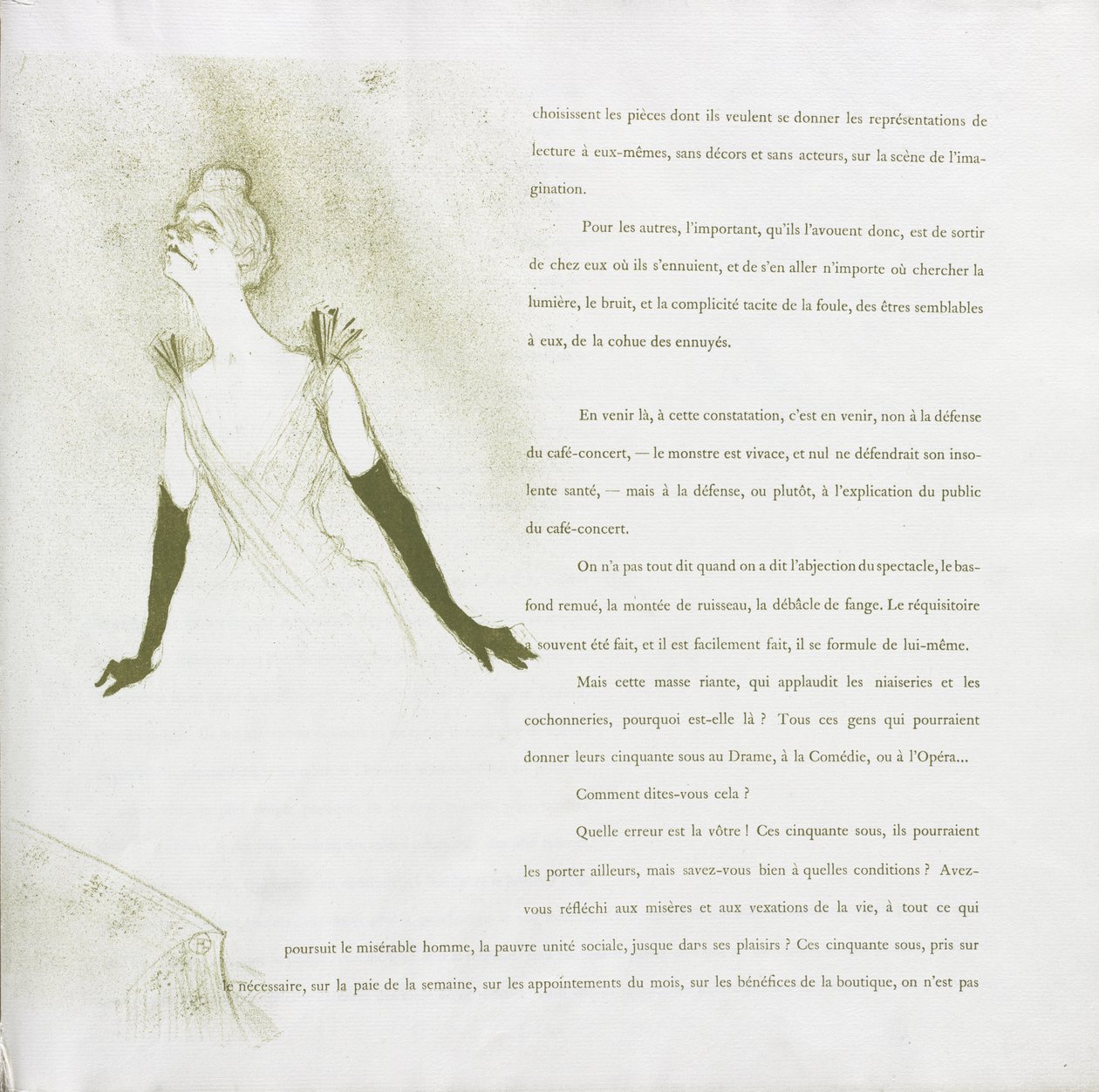 Yvette Guilbert-French-sarja: nro 4 tekijältä Henri de Toulouse-Lautrec