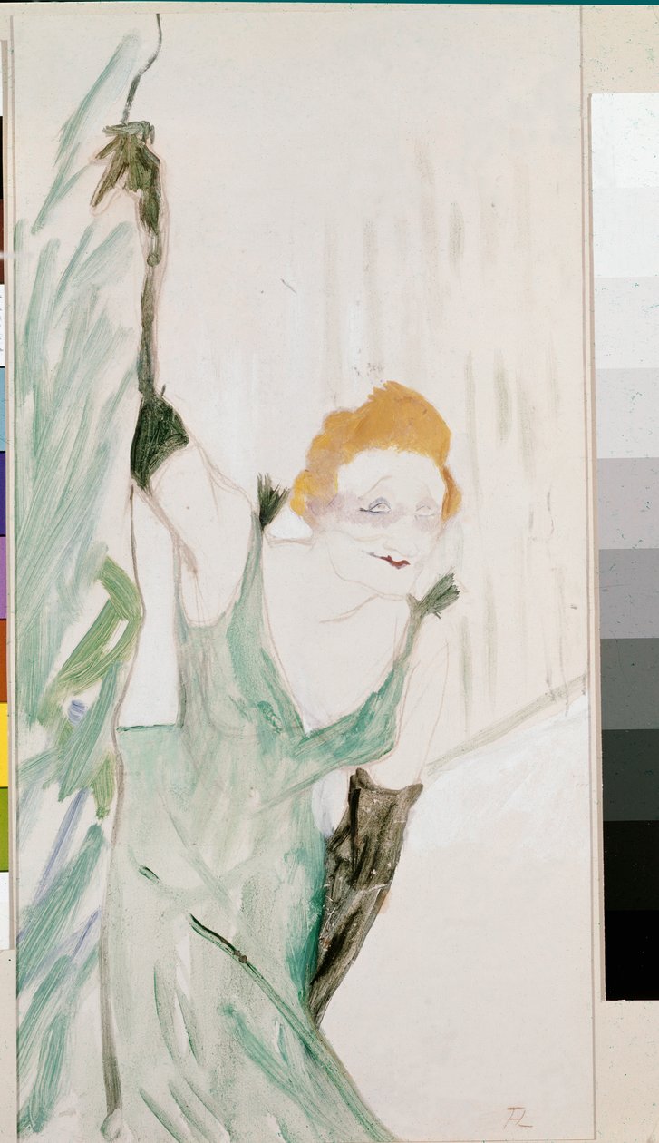 Yvette Guilbert tervehtii yleisöä tekijältä Henri de Toulouse Lautrec