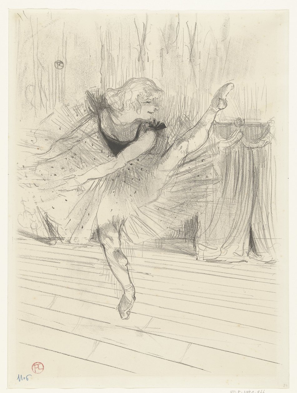 Portret van danseres Ida Heath Ida Heath englantilainen tanssija tekijältä Henri de Toulouse Lautrec (signed by artist)