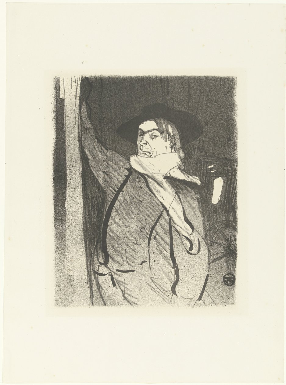 Laulaja ja koomikko Aristide Bruantin muotokuva Le cafe -konsertti (sarjan nimi) tekijältä Henri de Toulouse Lautrec (signed by artist)