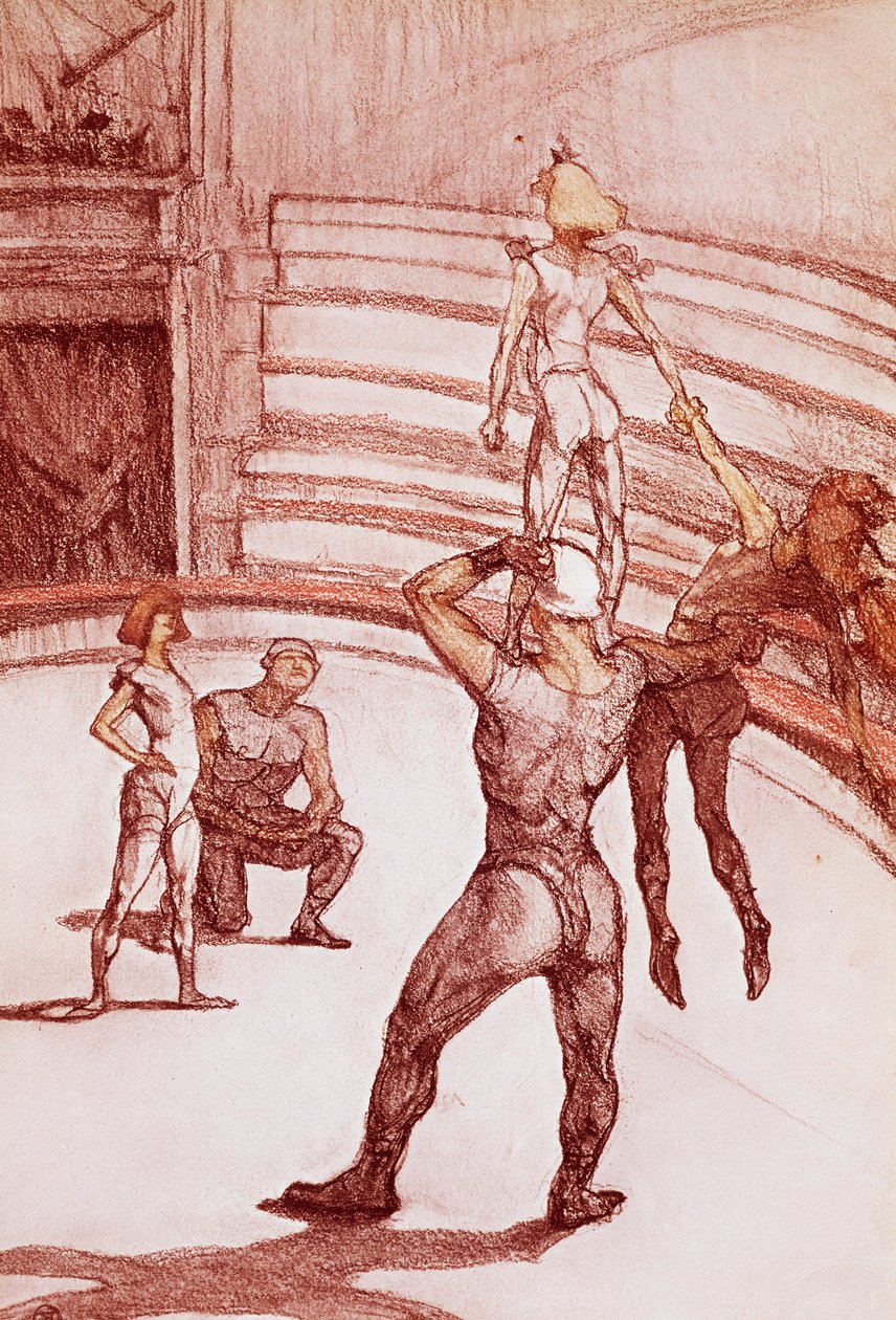 Akrobaatit (pastelli) tekijältä Henri de Toulouse Lautrec
