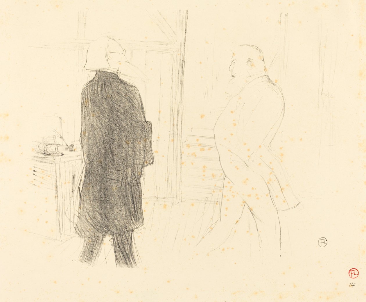 Antoine ja Gémier elokuvassa Une Faillite, 1894. tekijältä Henri de Toulouse Lautrec