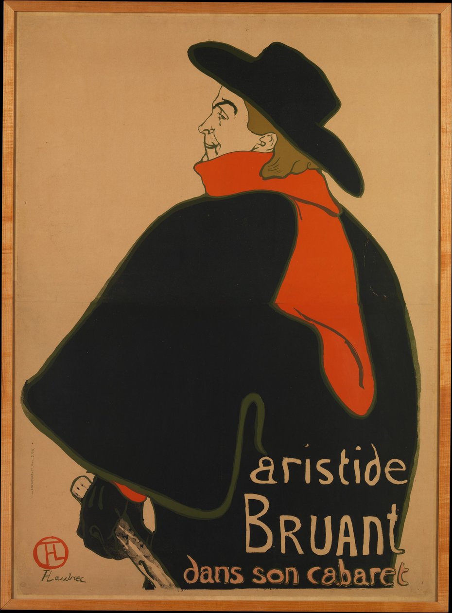 Aristide Bruant, hänen kabareessaan, 1893, 1893. tekijältä Henri de Toulouse Lautrec