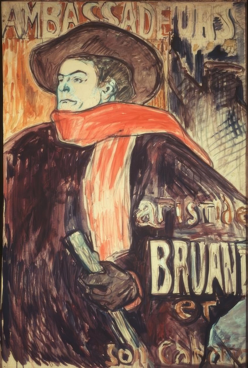 Aristide Bruant aux Ambassadeurs tekijältä Henri de Toulouse Lautrec