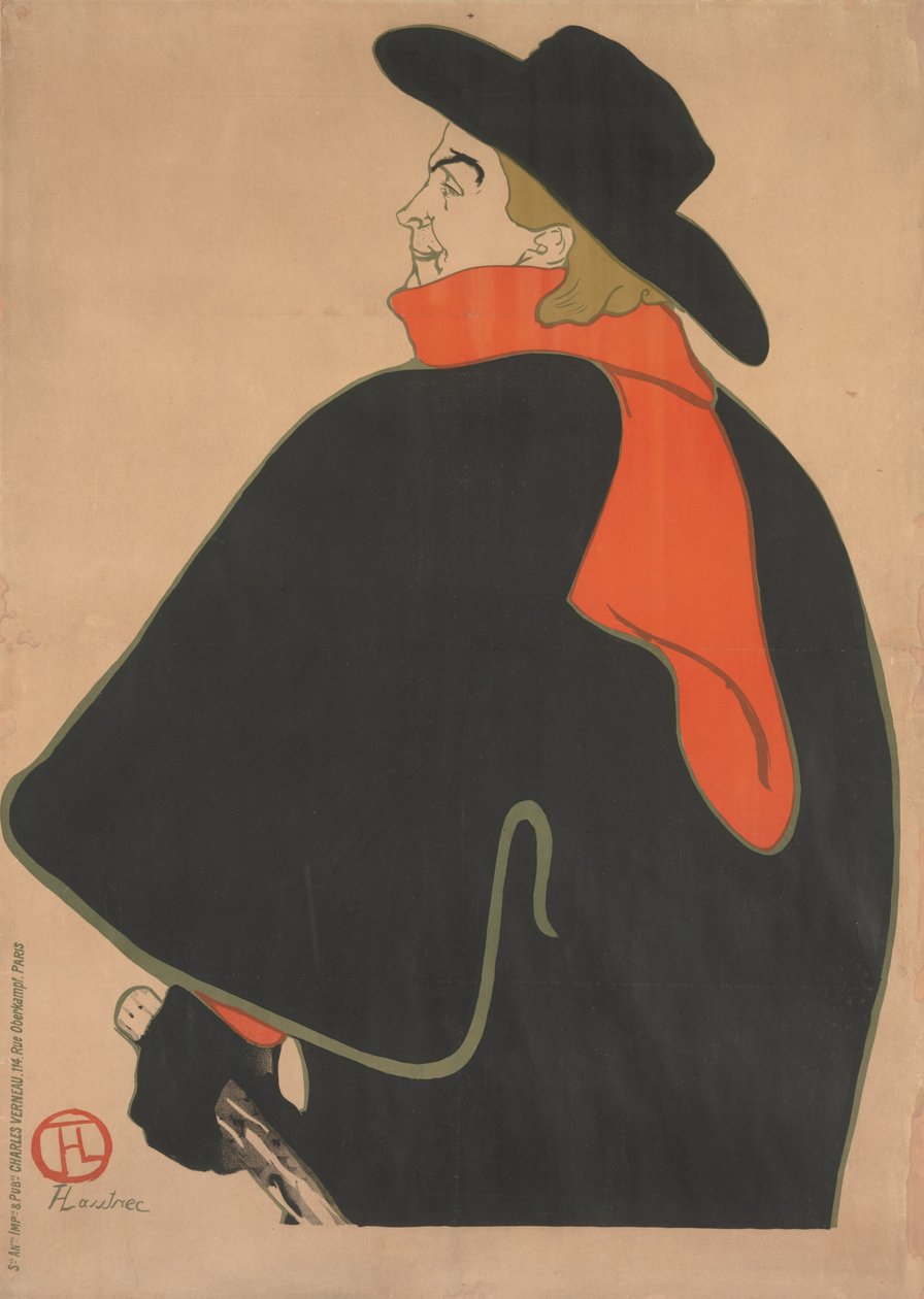 Aristide Bruant kabareessaan tekijältä Henri de Toulouse Lautrec