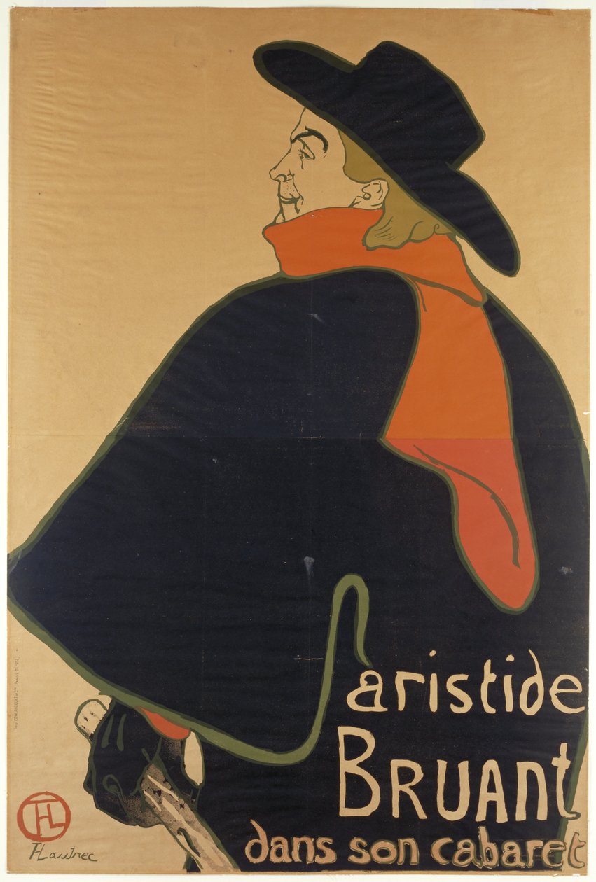Aristide Bruant kabareessaan, 1893 tekijältä Henri de Toulouse Lautrec