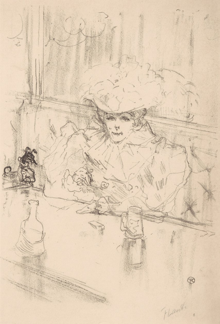 Brasserie Hannetonissa, 1898, 1898. tekijältä Henri de Toulouse Lautrec