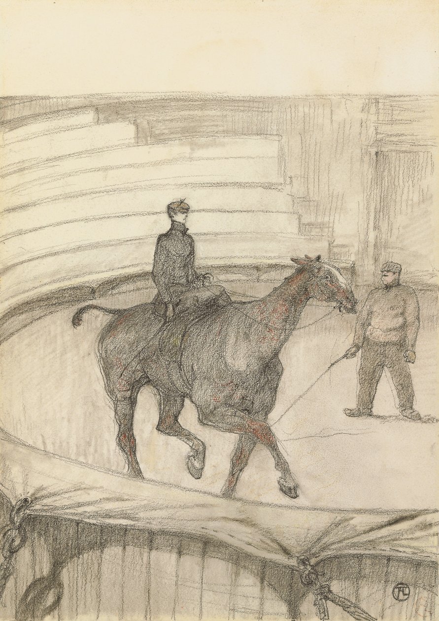 Sirkuksessa: Harjoitus; Au Cirque: Travail de Repetition, 1899 tekijältä Henri de Toulouse Lautrec
