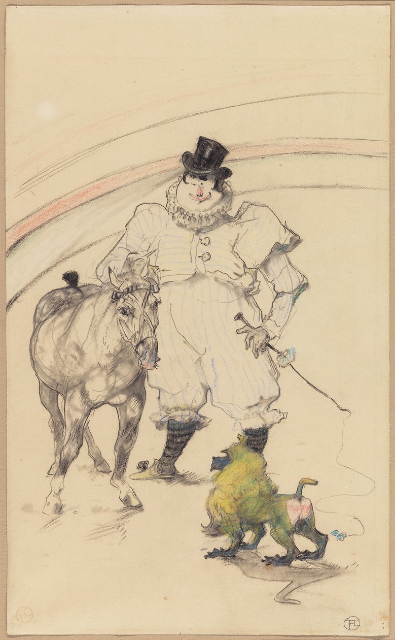 Sirkuksessa: Koulutettu poni ja paviaani tekijältä Henri de Toulouse Lautrec